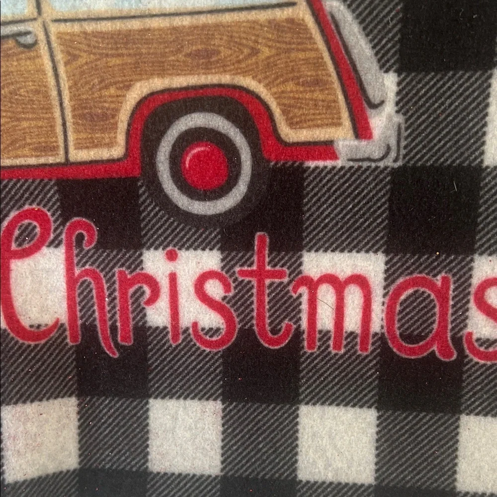Merry Christmas Plaid Door Mat